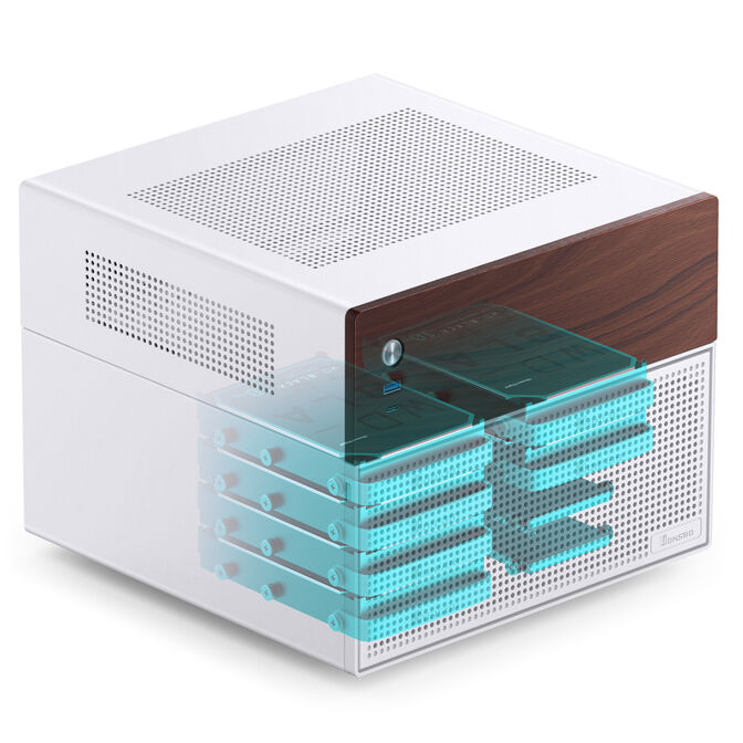 Jonsbo N4 NAS-Geh&auml;use, Micro-ATX - wei&szlig; image number 4
