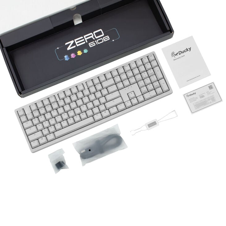 Ducky Zero 6108 Pure White Kabellose Gaming Tastatur, RGB - Cherry MX2A Blue, ISO (DE) image number 7