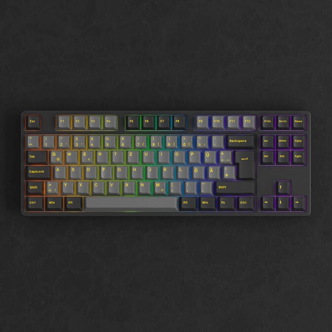 AKKO Black & Gold 5087S Gaming Tastatur, RGB &ndash; Akko V3 Cream Yellow Pro Switches, ISO DE, schwarz & gold image number 6