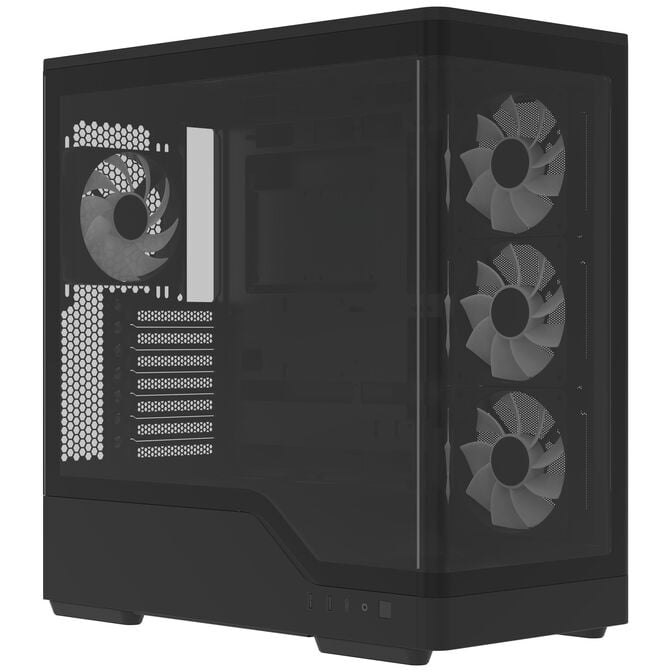 Aerocool P500A PC-Geh&auml;use, Midi-Tower, ATX, Tempered Glass, RGB - schwarz image number 4