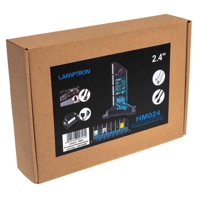 Lamptron vertical GPU holder with display - black image number 5