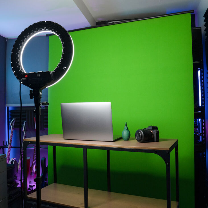 Streamplify SCREEN LIFT Green Screen, 150 x 200cm, hydraulisch, rollbar image number 1
