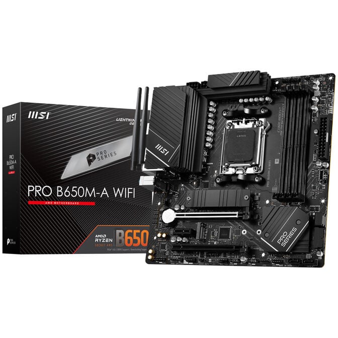 MSI Pro B650M-A WiFi, Sockel AM5, AMD B650M, Micro-ATX - DDR5 image number 0