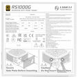 Lian Li RS Series 80 PLUS Gold Power Supply, ATX 3.1, modular - 1,000 Watts, white image number null