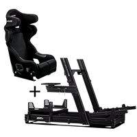 Next Level Racing GTElite Aluminium Simulator Cockpit - Wheel Plate Edition + O-Rouge C2 Cold Fusion Simracing Seat