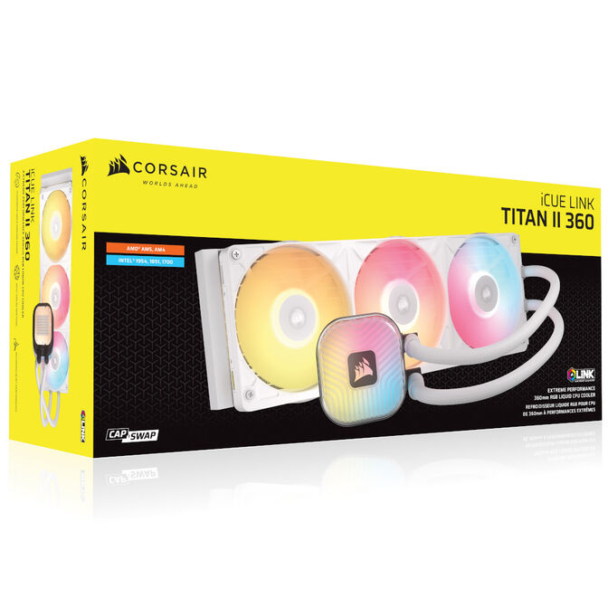 CORSAIR iCUE LINK TITAN 360 RX RGB CPU-Wasserk&uuml;hler, 360 mm, RGB, iCUE LINK - wei&szlig; image number 7