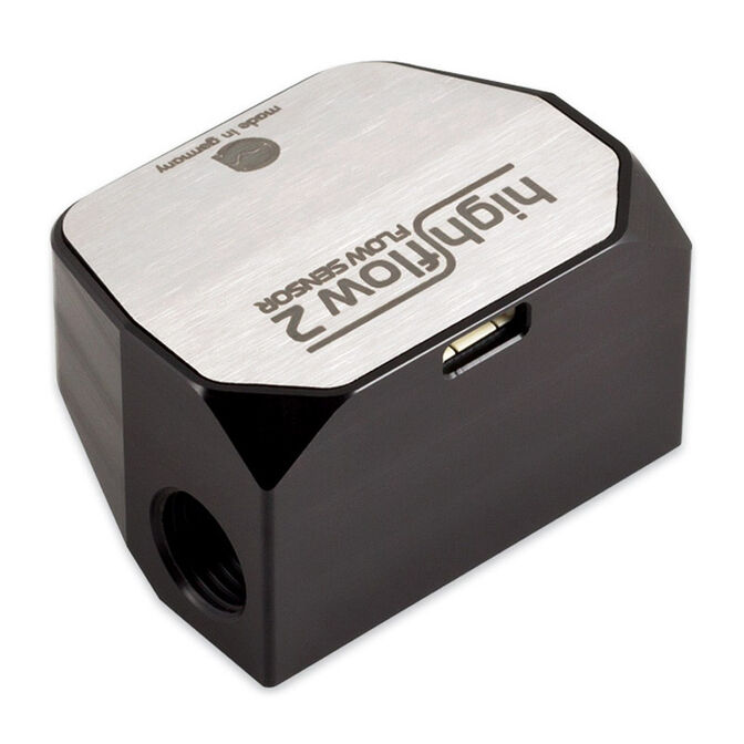 Aqua Computer flow sensor high flow 2, 2x G1/4 - silver/black image number 1