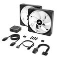 Corsair iCUE LINK QX140 RGB Series, PWM fan, 2-pack including RGB controller - 140mm, black, Star image number null