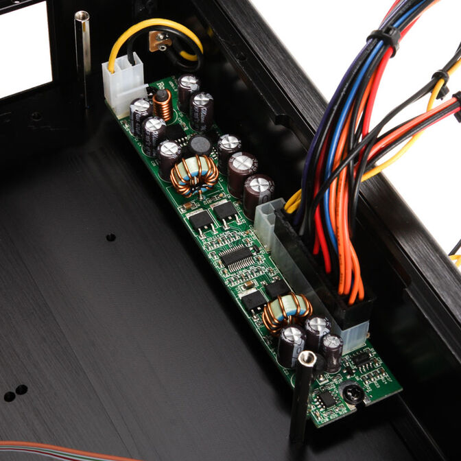 Akasa Euler M Fanless Mini-ITX case, 80W power supply, OEM - black image number 8