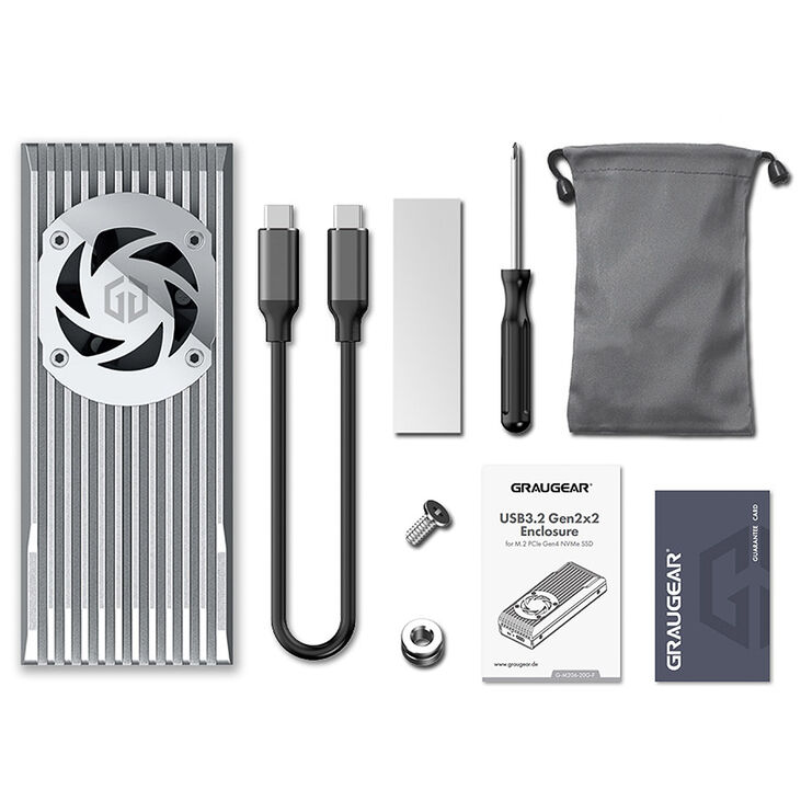 Graugear G-M206-20G-F Ext. M.2 NVMe SSD Enclosure Gen2x2 20Gbit/s image number 1