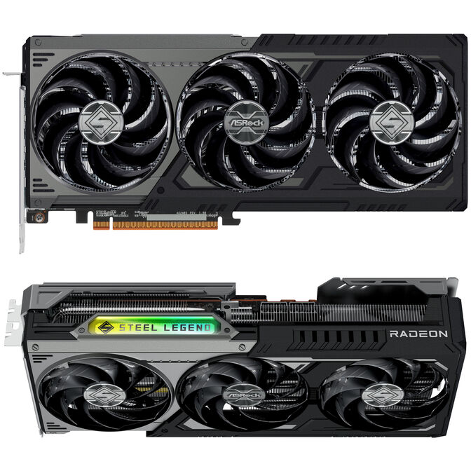 ASRock Radeon RX 9070 XT Steel Legend Dark 16GB Grafikkarte, 16384 MB GDDR6 image number 2