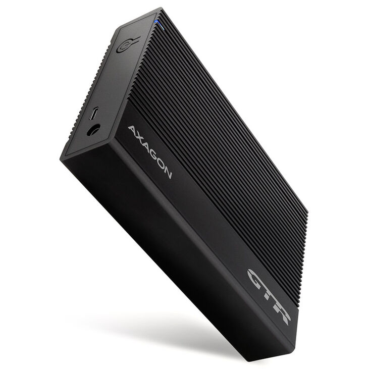 AXAGON EE35-GTR USB-C 3.2 Gen 1 - SATA 6G, 3.5" external hard drive enclosure, grooved - black image number 0