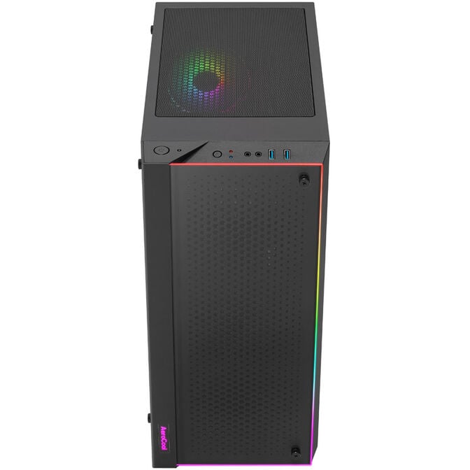 Aerocool Skribble Midi-Tower, Tempered Glass - schwarz image number 2