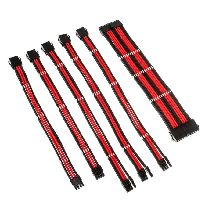 Kolink Core Adept Braided Cable Extension Kit - schwarz/rot image number 1