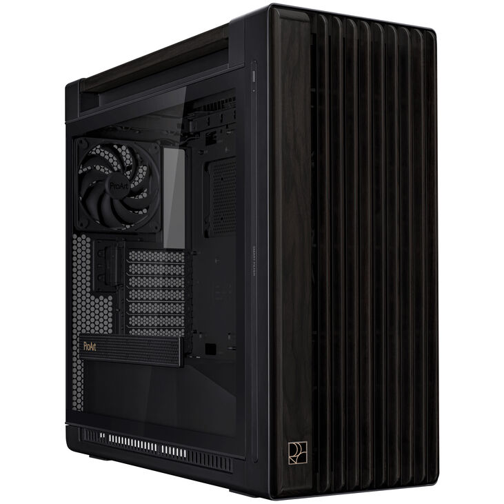 ASUS ProArt PA602 Midi-Tower PC-Gehäuse, E-ATX, Echtholz, Tempered Glass – Schwarz image number 0