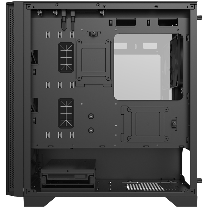 Montech AIR 100 LITE PC Case, Mid Tower, Micro-ATX, Tempered Glass - Black image number 2
