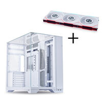 Lian Li O11 Vision Midi-Tower, Tempered Glass + TL LCD Lüfter, 3er-Pack inkl. Controller - 120mm, weiß