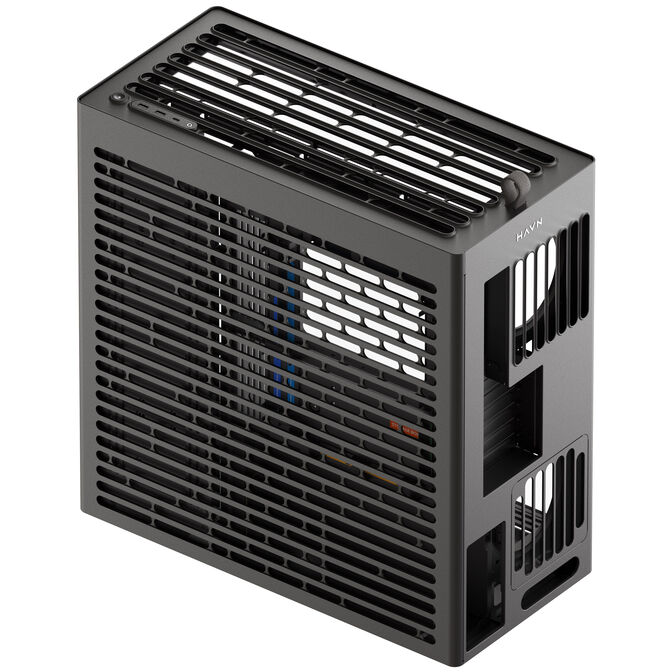 HAVN HS 420 VGPU PC Case, Mid Tower, E-ATX, Tempered Glass, PCIe 5.0 Riser Cable - Black image number 3