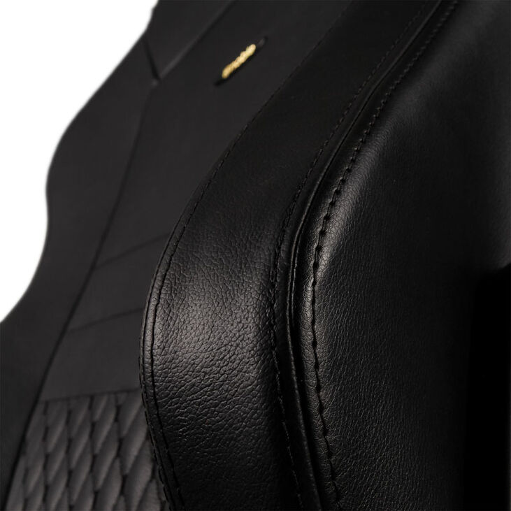 noblechairs HERO Real Leather Gaming Chair - Black/Black image number 6