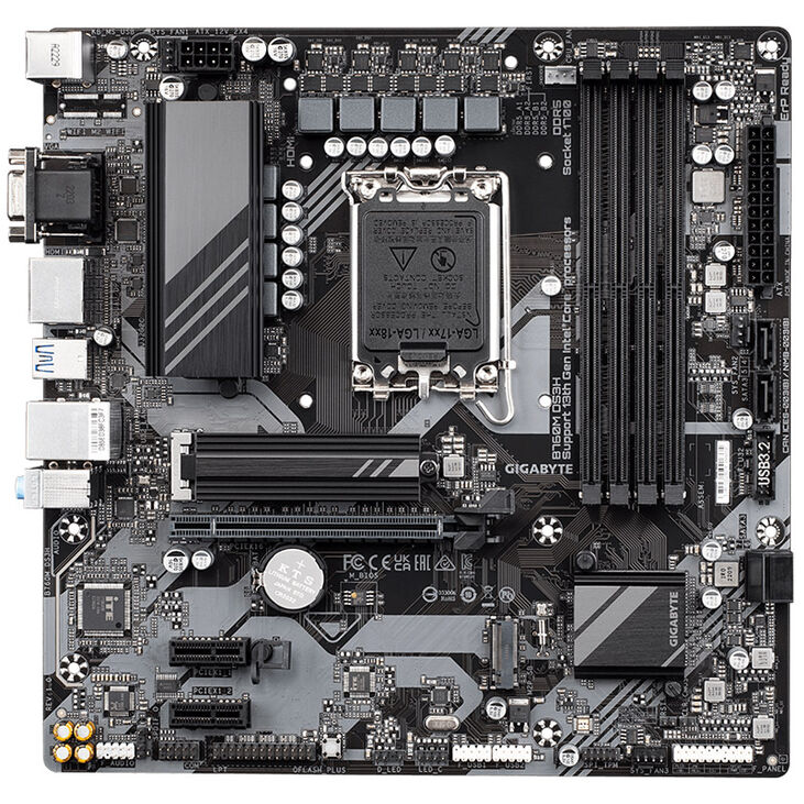 GIGABYTE B760M DS3H Mainboard, Sockel 1700, Intel B760, Micro-ATX, DDR5 image number 2