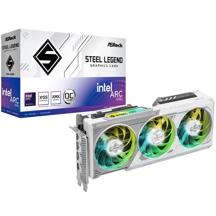 ASRock Arc B580 Steel Legend 12GB OC Grafikkarte, 12288 MB GDDR6 image number 0
