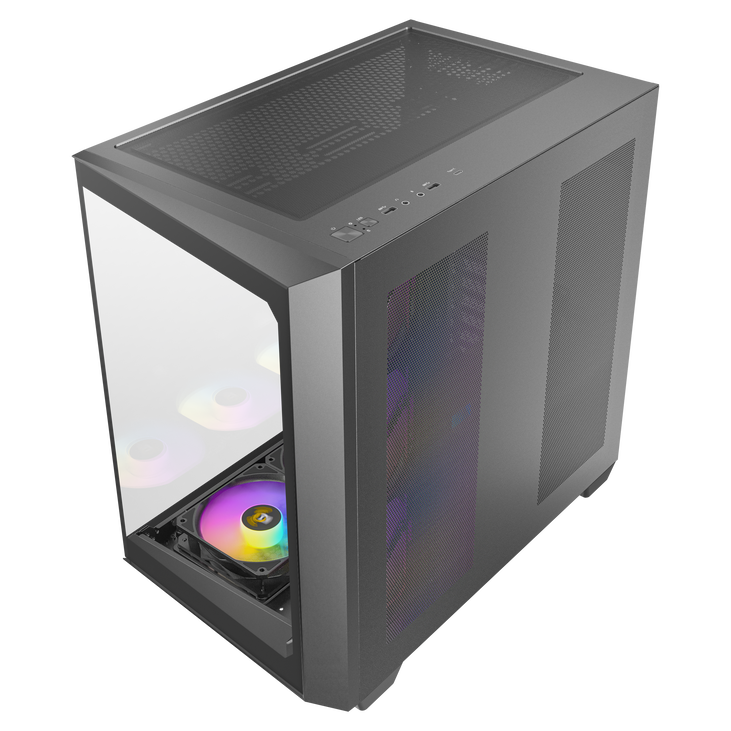Antec C5 Computer Case, Mid-Tower, ATX, RGB, Tempered Glass - black image number 14