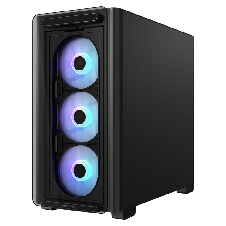 ASUS A23 PLUS case, Mini-Tower, Micro-ATX, RGB, Tempered Glass - black image number 2