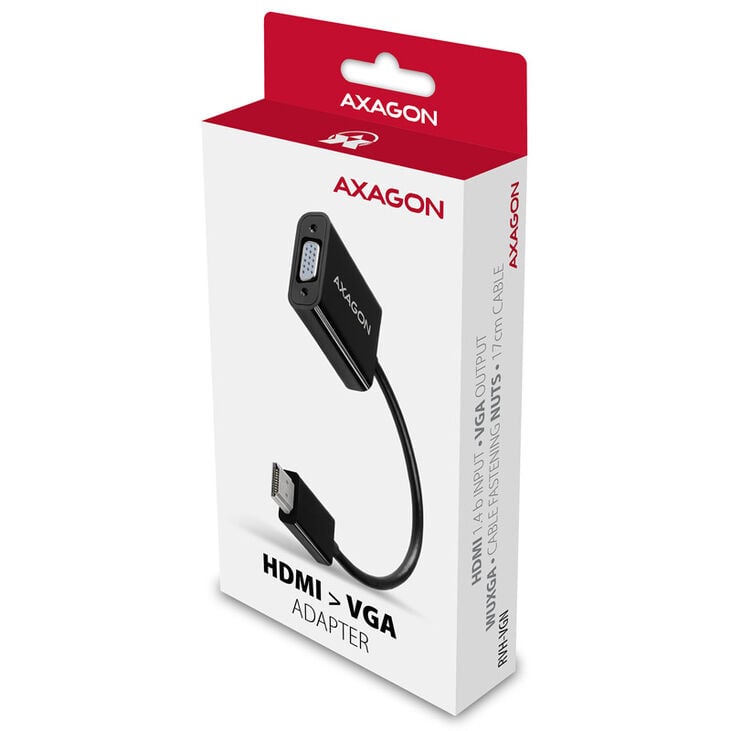 AXAGON RVH-VGN, HDMI auf VGA Reduction / Adapter, WUXGA - schwarz image number 2