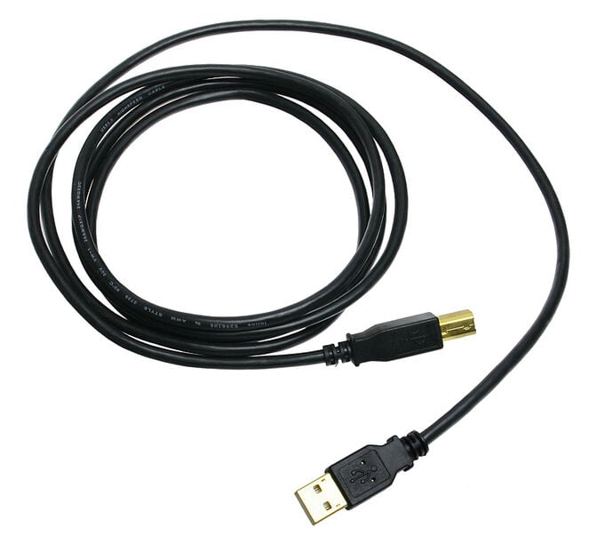 InLine USB 2.0 Cable, A to B, gold-plated, black - 2m image number 1