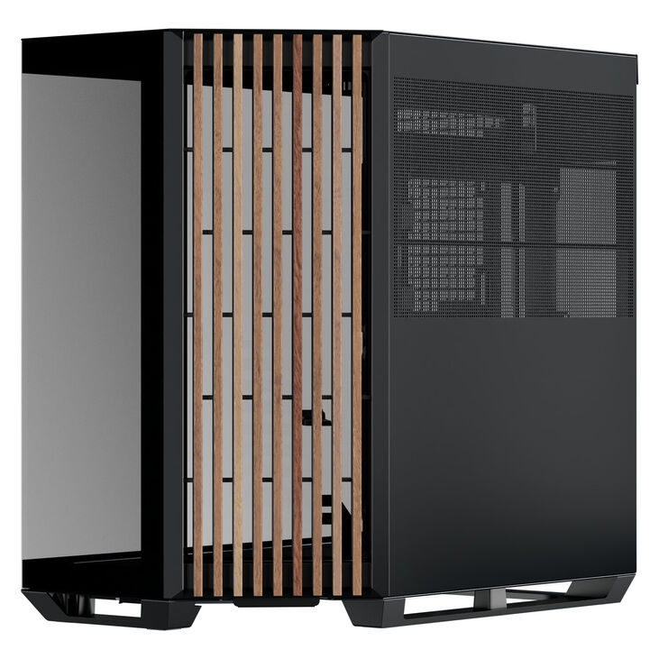 APNX V1 PC-Gehäuse, Midi-Tower, ATX, Tempered Glass - Holz, schwarz image number 5