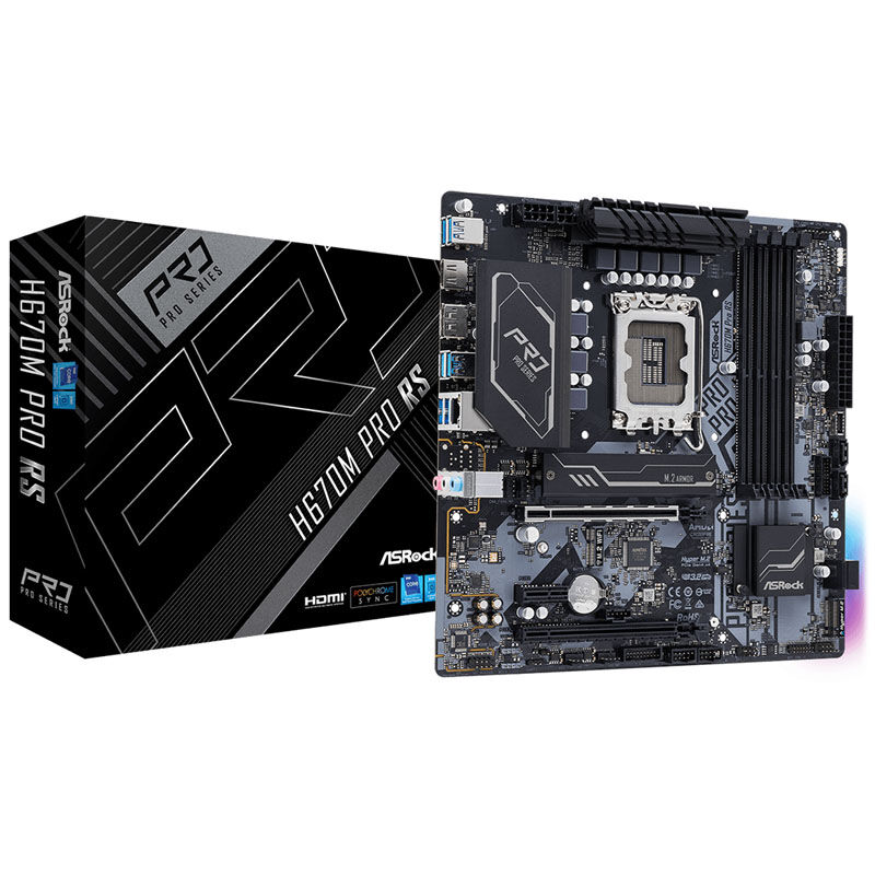 ASRock H670M Pro RS, Intel H670 Mainboard - Sockel 1700, DDR4