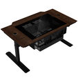 Lian Li DK07 Tischgeh&auml;use Wood Edition, Dual-System-f&auml;hig, 2x E-ATX, h&ouml;henverstellbar - Walnuss, schwarz image number null