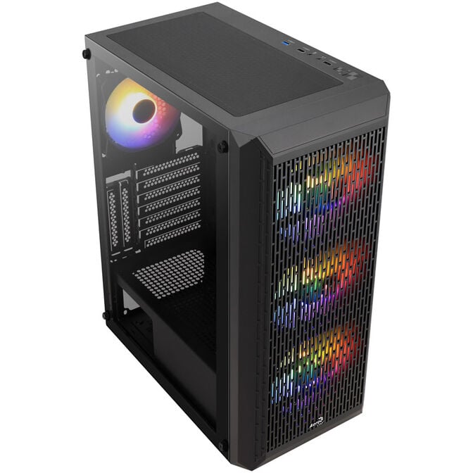Aerocool Beam-G-BK-v2 Midi-Tower, Tempered Glass - schwarz image number 1