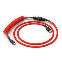 Glorious GMMK Coiled Cable Crimson Red, Spiral Keyboard Cable, USB-C/USB-A &ndash; Red/Black