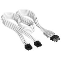Corsair Premium Sleeved 2x 8-Pin zu 12V-2x6-Kabel, f&uuml;r Typ-5-Netzteil - wei&szlig;