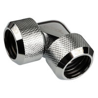 Alphacool Eiszapfen Adapter 90 Grad 16mm AD auf 16mm AD Hardtube - silber gl&auml;nzend