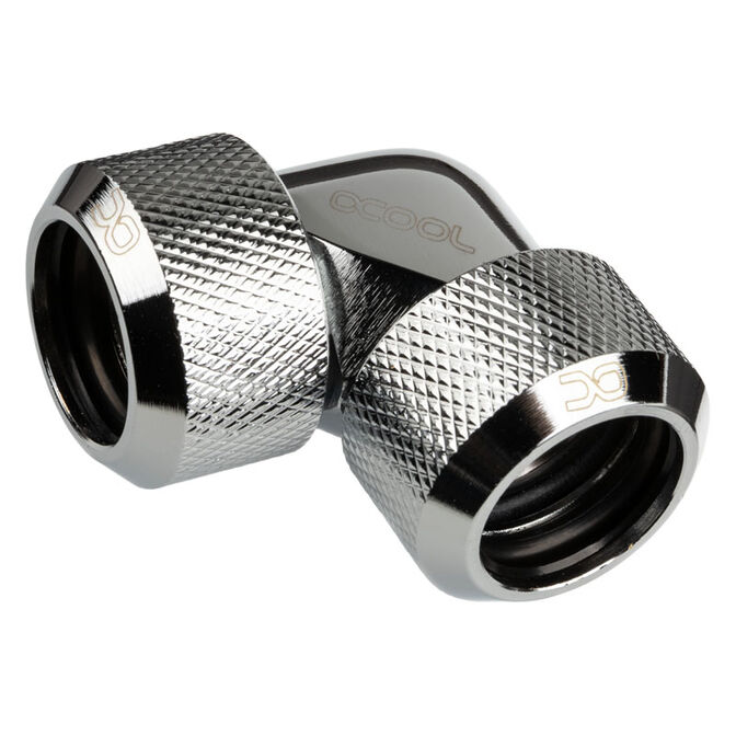 Alphacool Eiszapfen Adapter 90 Degree 16mm OD to 16mm OD Hardtube - shiny silver image number 0