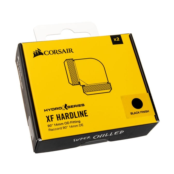 Corsair Hydro X Series XF Hardline Adapter 90 Grad 14mm AD auf 14mm AD Hardtube - 2er Pack, schwarz image number 2