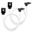 Corsair Premium Sleeved SATA cable angled, white 30cm - 2 pack image number null