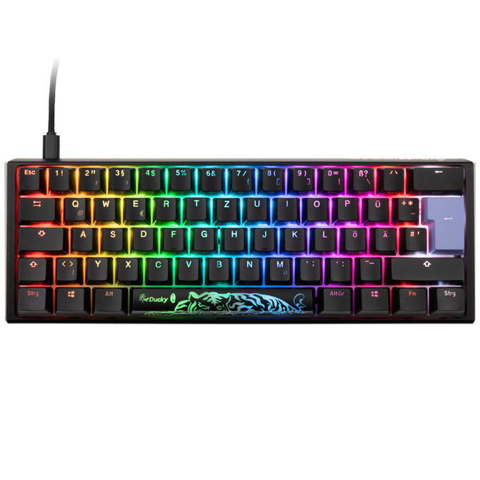 Ducky One 3 Classic Black/White Mini Gaming Keyboard, RGB LED - MX-Silent-Red image number 1