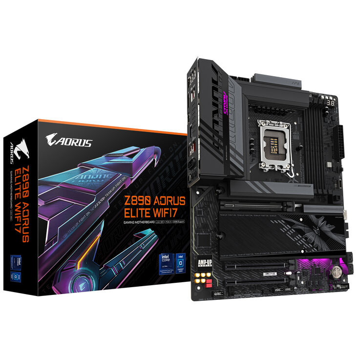 GIGABYTE Z890 Aorus Elite WiFi7 Mainboard, Sockel LGA 1851, Intel Z890, ATX, DDR5 image number 0
