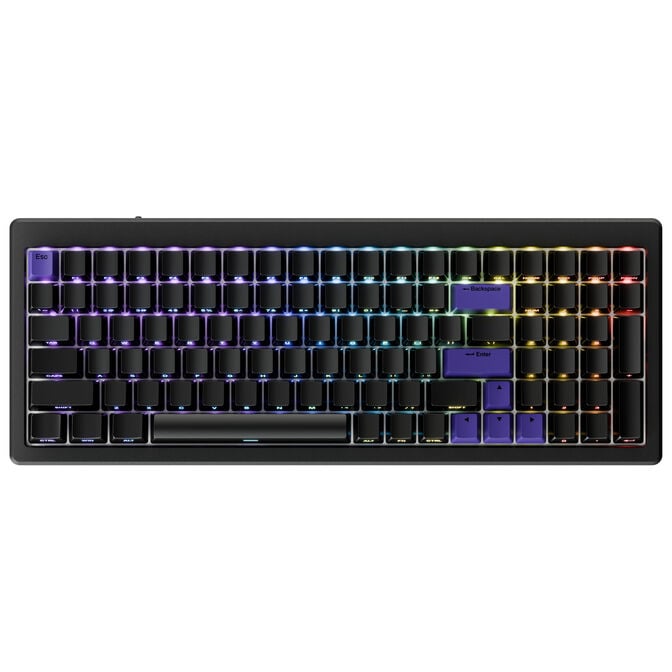 Ducky Cushion 98 Gaming-Tastatur, 96%, US-Layout, Shush Green Switches - Matt schwarz image number 0