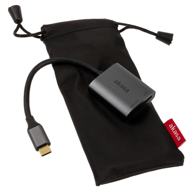Akasa USB 3.2 Gen1 Type-C Dual Card Reader - silver image number 3