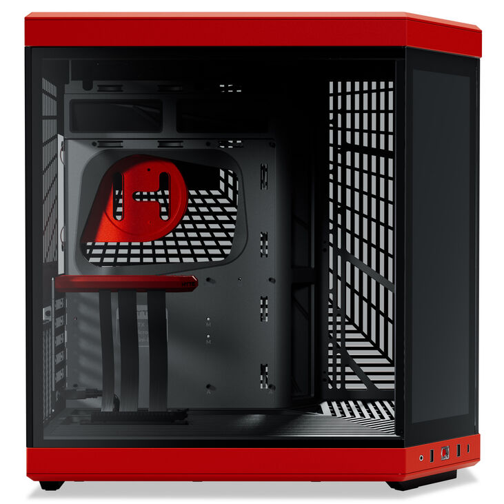 Hyte Y70 Touch Infinite PC-Gehäuse, Midi-Tower, ATX, Tempered Glass - Black Cherry image number 7