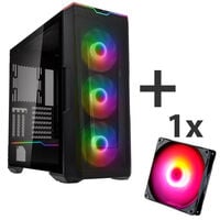 PHANTEKS Eclipse G500A D-RGB Midi-Tower - schwarz + M25 PWM D-RGB Lüfter - 140mm