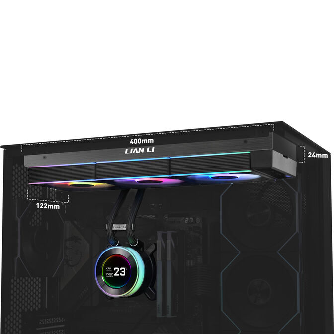 Lian Li HYDROSHIFT II LCD-C 360CL ARGB AiO Water Cooling &ndash; Black image number 2