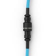 Glorious GMMK Coiled Cable Electric Blue, Spiral Keyboard Cable, USB-C/USB-A &ndash; Light Blue/Black image number null
