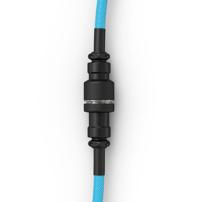Glorious GMMK Coiled Cable Electric Blue, Spiral Keyboard Cable, USB-C/USB-A &ndash; Light Blue/Black image number 2