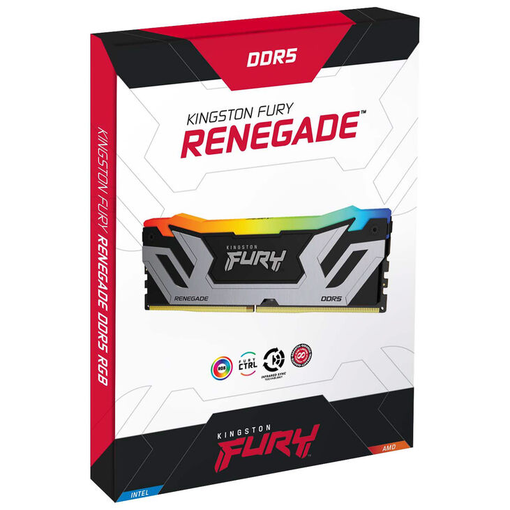 Kingston Fury Renegade RGB DDR5-8400 RAM, CL40, XMP 3.0, CUDIMM - 48 GB Dual Kit, silver image number 2