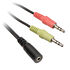 InLine Audio Headset Y-Adapterkabel, 2x 3,5-mm-Stecker auf 3,5mm-Klinkenbuchse 4-Pol CTIA - 0,15 m image number null